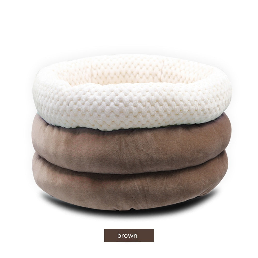 Semi-closed Round Ice Velvet Sleep Bed