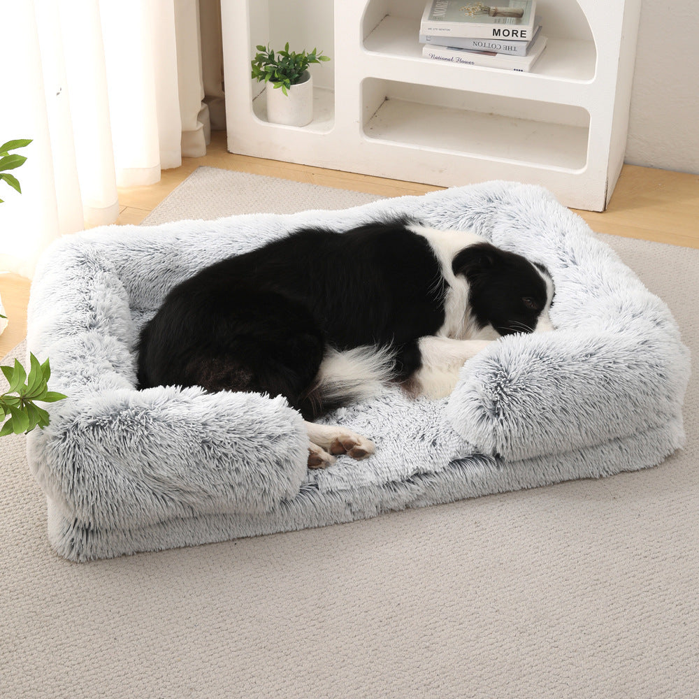 Plush Round Pet Bed Winter