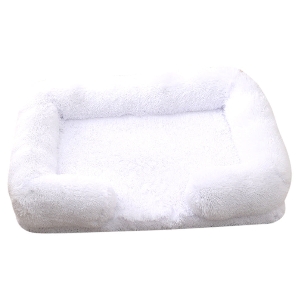 Plush Round Pet Bed Winter