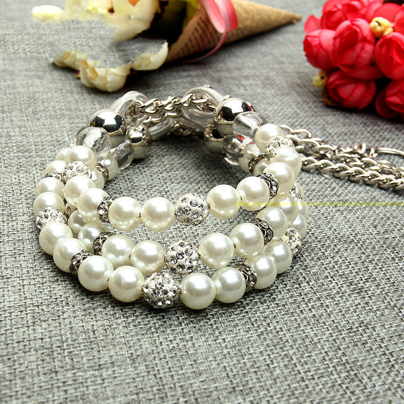 Pet leash pearl collar