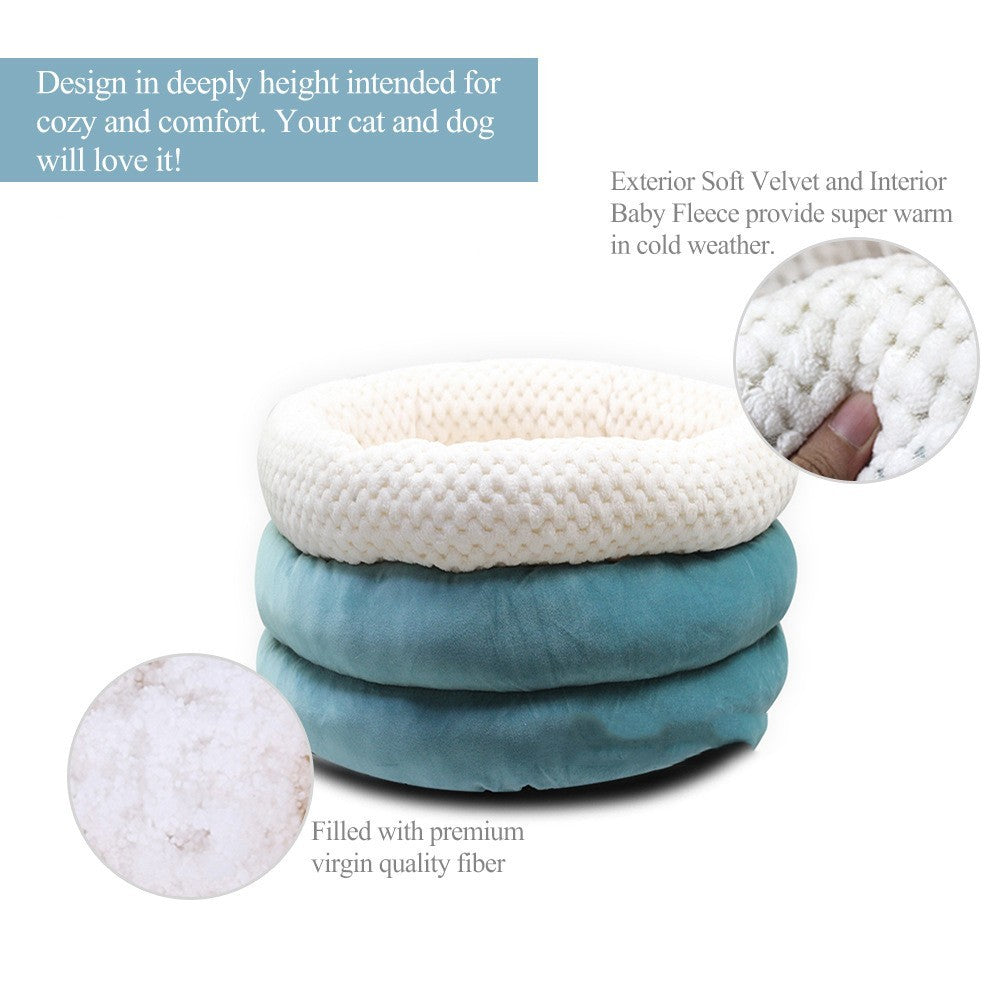 Semi-closed Round Ice Velvet Sleep Bed