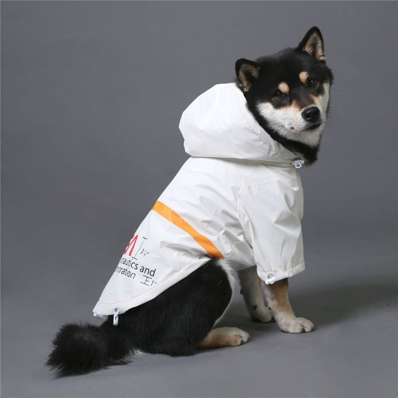 Rainproof Reflective Space Suit Pet Raincoat