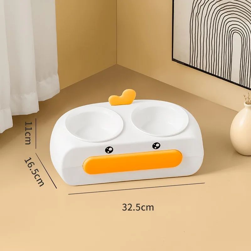 Duck Design Pet Double Bowl Feeding Supplies