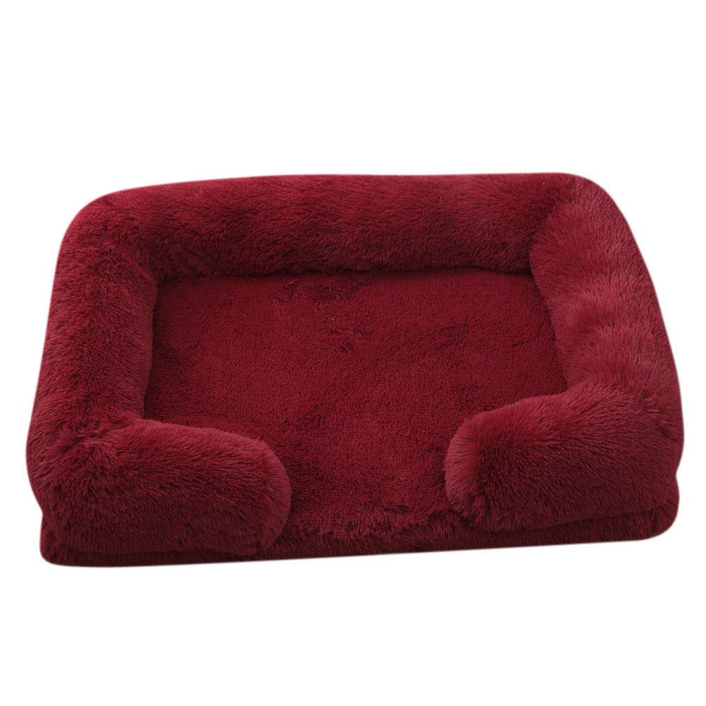 Plush Round Pet Bed Winter