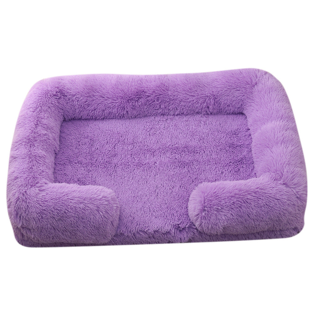 Plush Round Pet Bed Winter