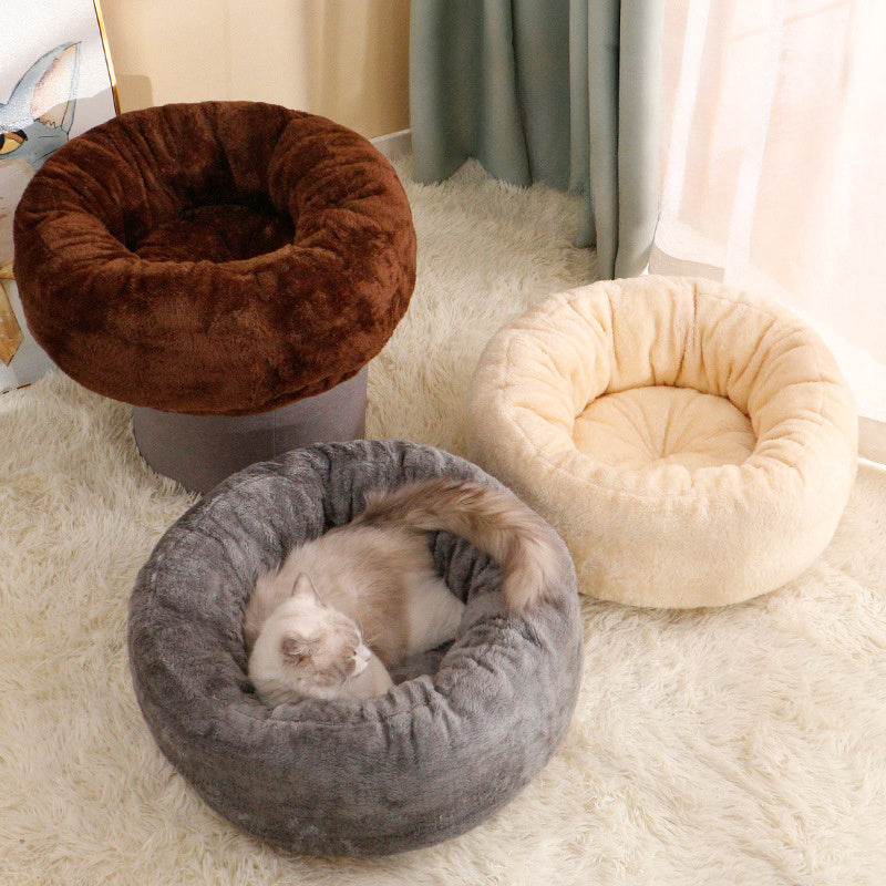Pet Bed Long Plush Donut