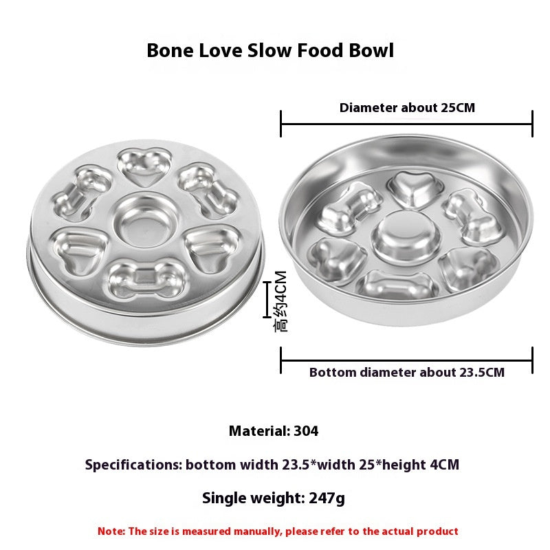 Stainless Steel Pet Slow Feeding Bowl