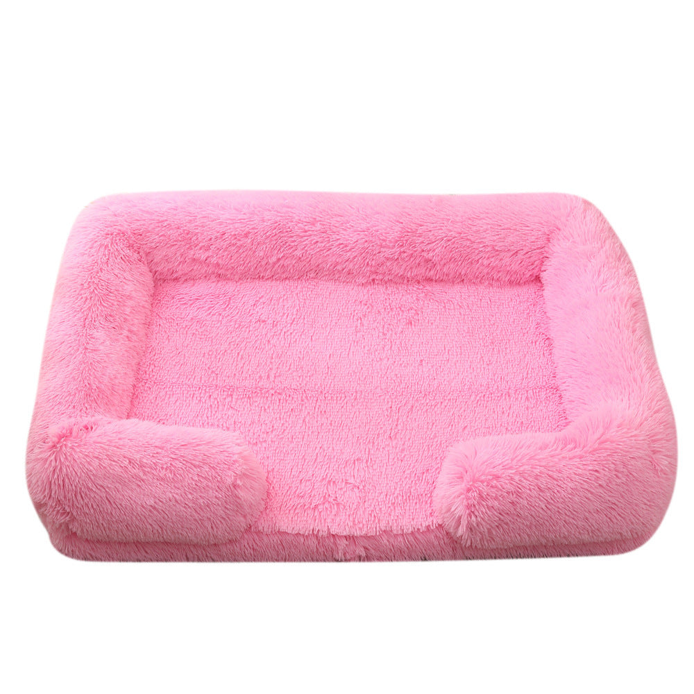 Plush Round Pet Bed Winter