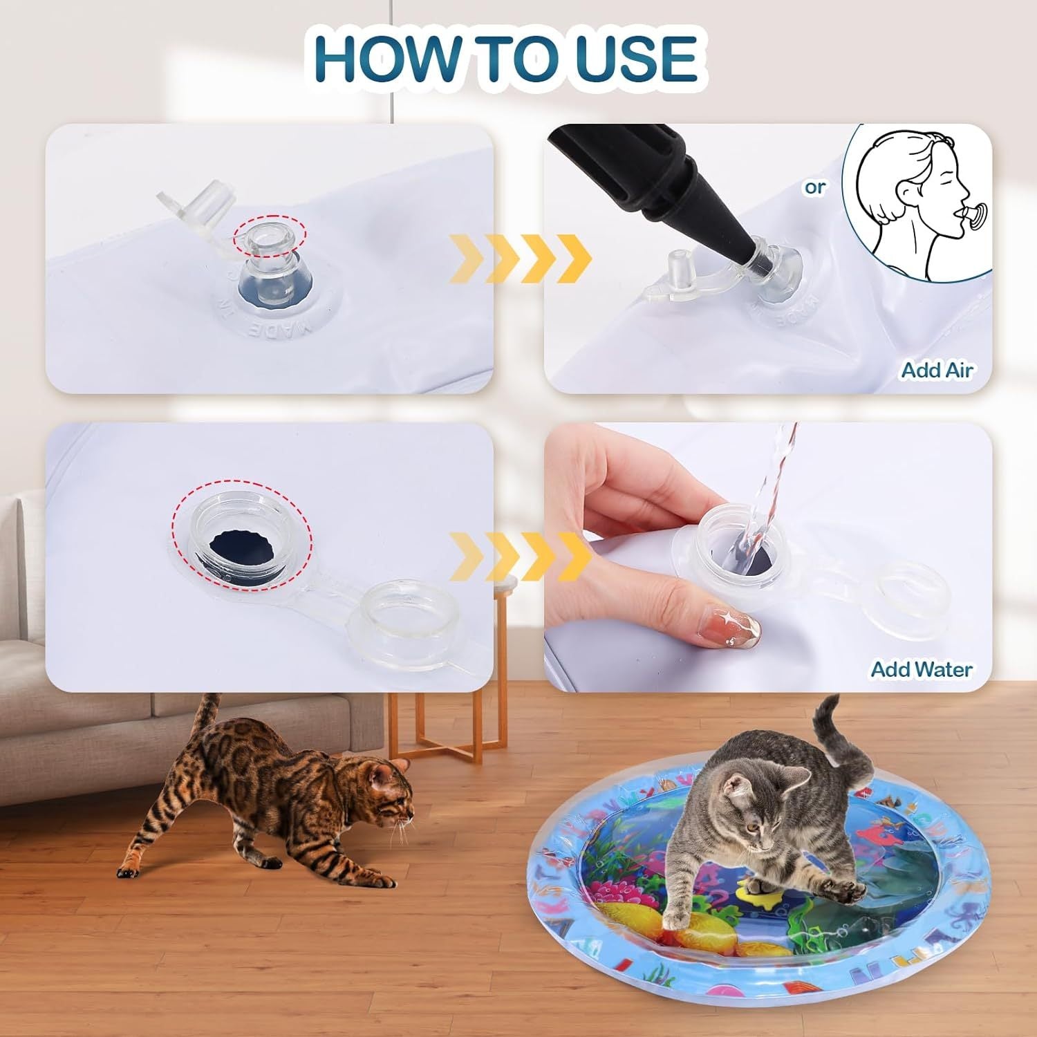 Water Sensory Playmat For Cats Toy