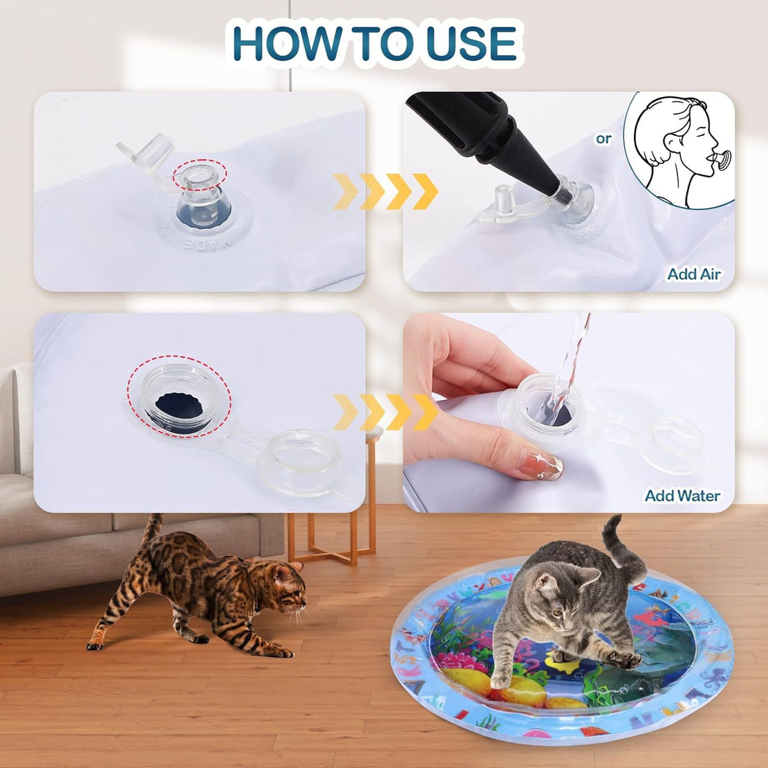 Water Sensory Playmat For Cats Toy