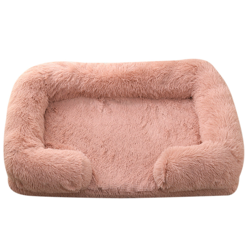 Plush Round Pet Bed Winter