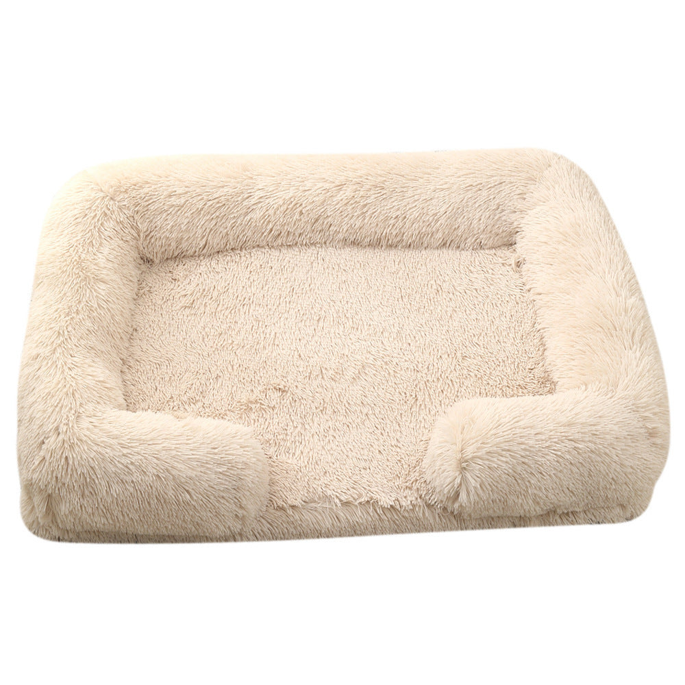 Plush Round Pet Bed Winter