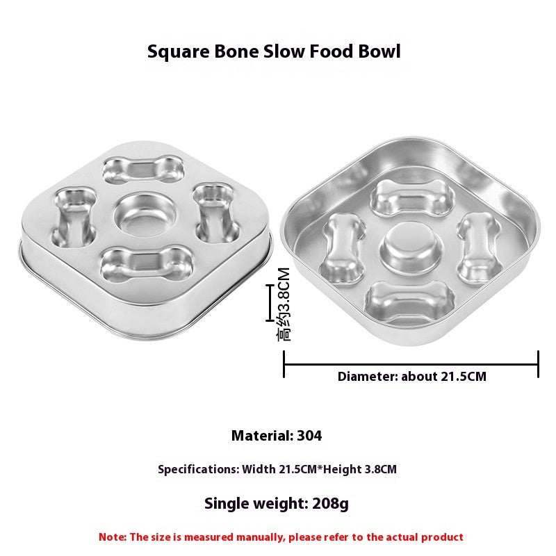 Stainless Steel Pet Slow Feeding Bowl
