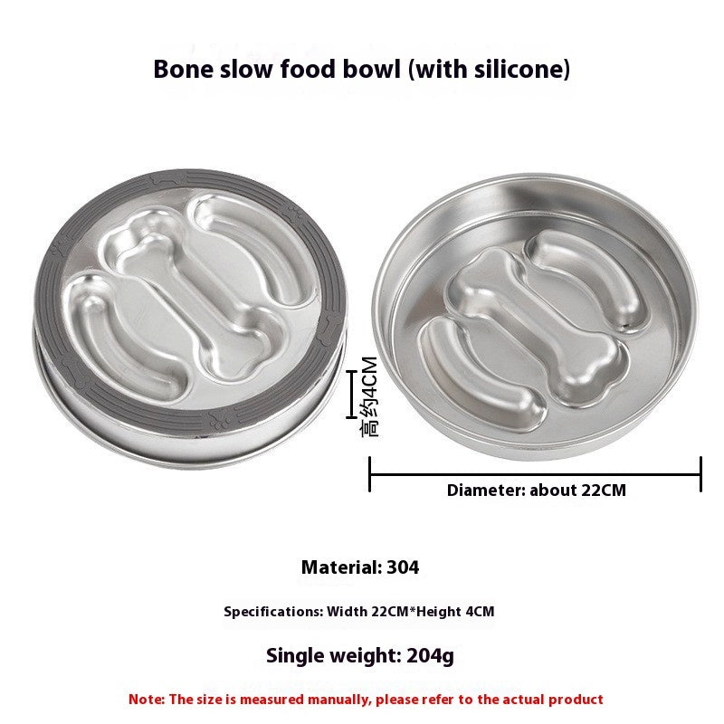 Stainless Steel Pet Slow Feeding Bowl