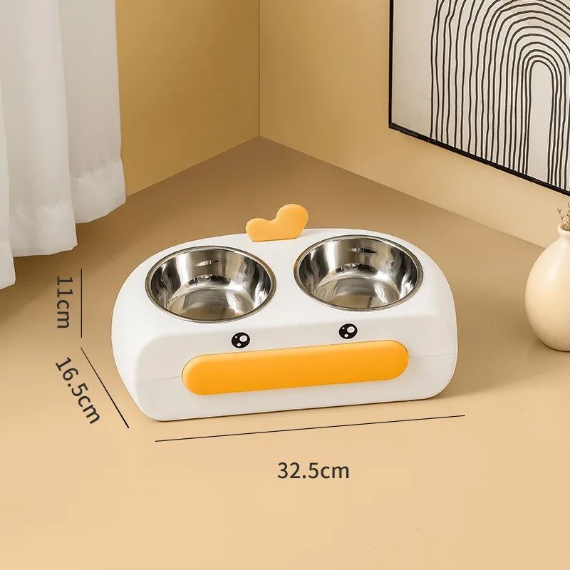 Duck Design Pet Double Bowl Feeding Supplies