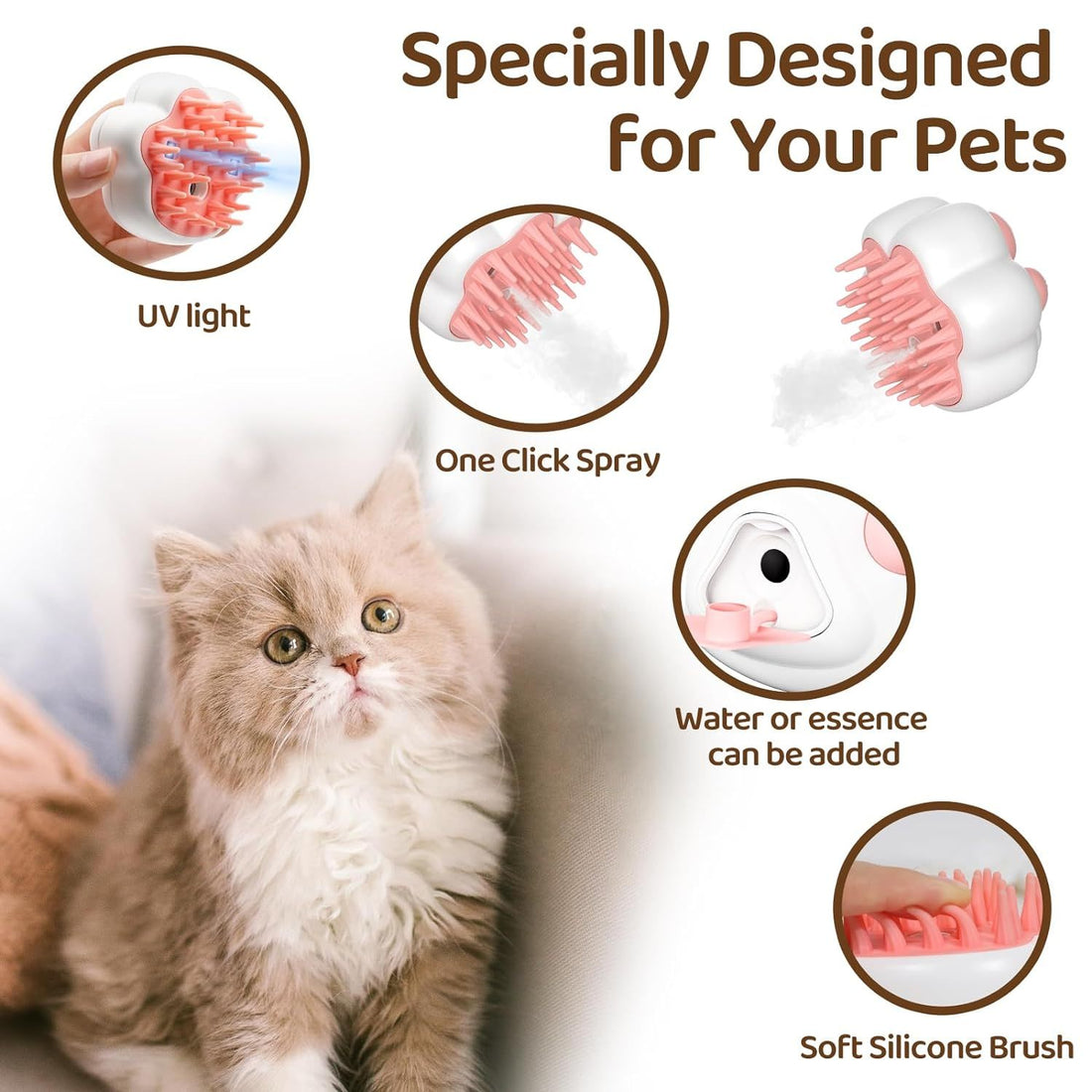 4 In 1 Cat Brush For Removing Hair