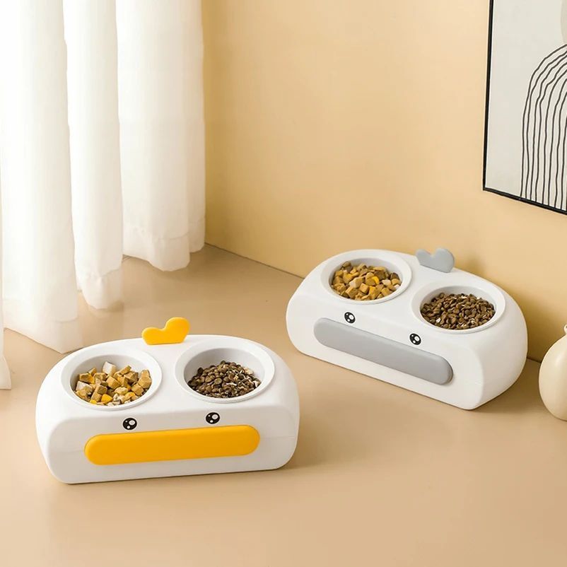 Duck Design Pet Double Bowl Feeding Supplies