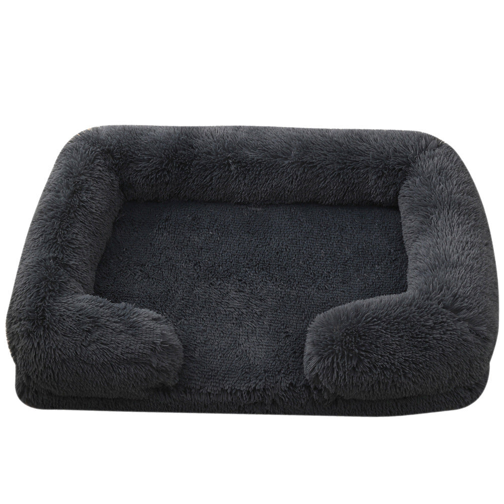 Plush Round Pet Bed Winter