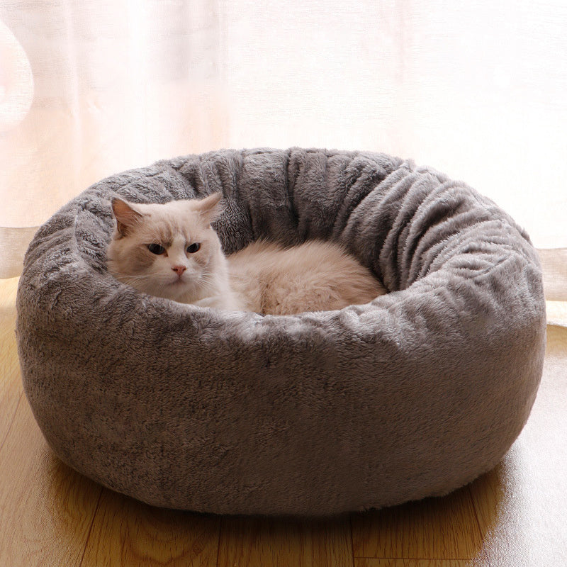 Pet Bed Long Plush Donut