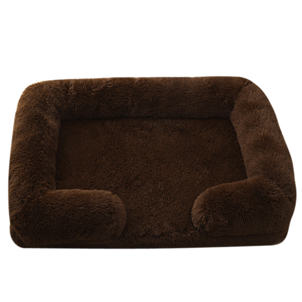 Plush Round Pet Bed Winter